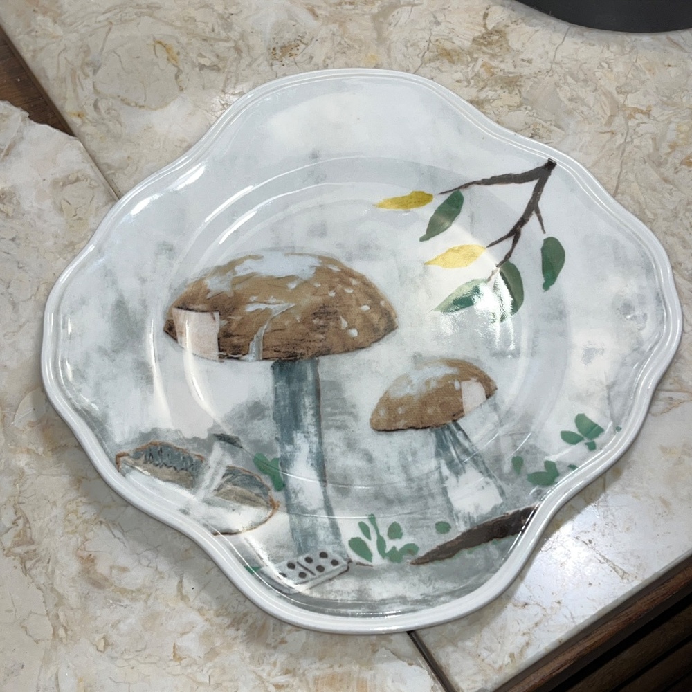 Anthropologie Rebecca Rebouche Patch of Shade Mushrooms Curious Deciduous Plate - Picture 6 of 8
